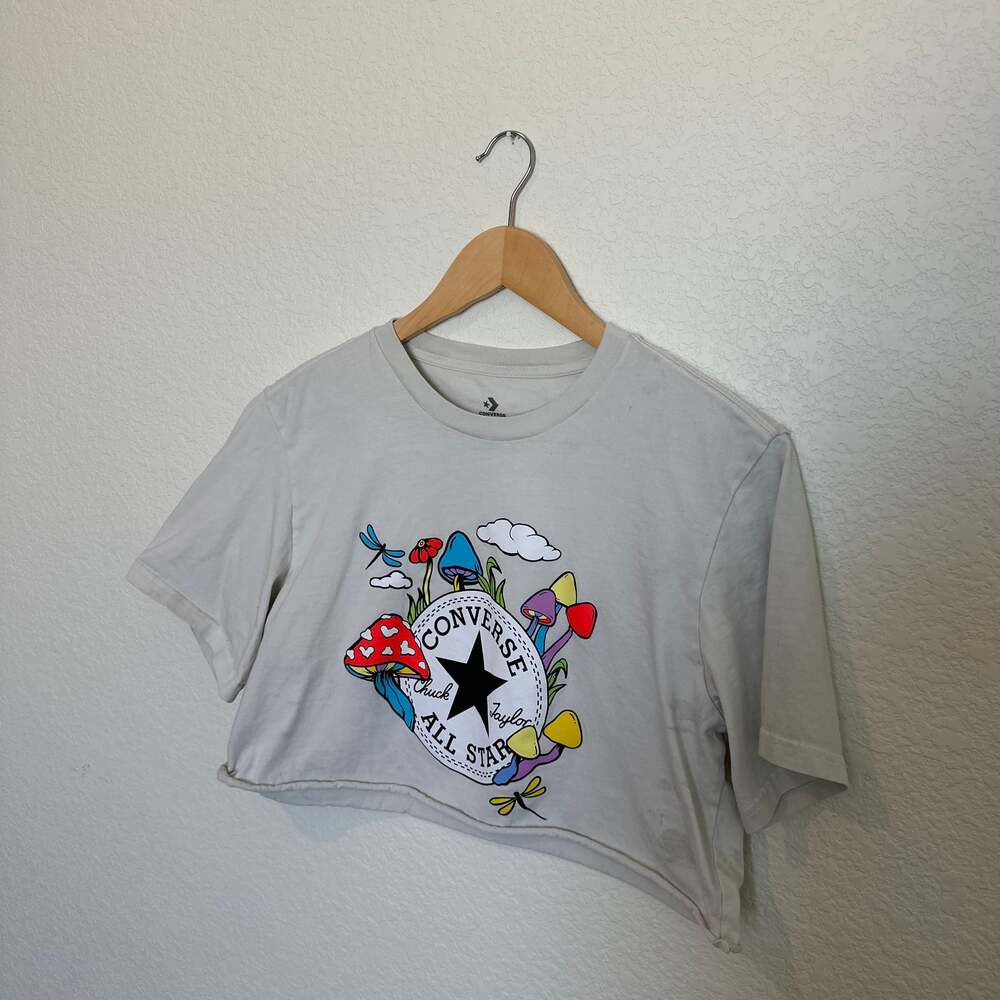 Converse All Star Mushroom Graphic Crop T-Shirt